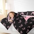 thumbnail image 4 of Erosebridal Cute Pink Bow Kids 7-Piece Twin Bedding Sets,Dreamy Princess Style A Alphabet Bedding Comforter Set For Girls,Pink Reversible, 4 of 7