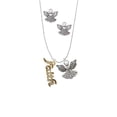 thumbnail image 2 of Delight Jewelry Goldtone Crystal Script ''Faith'' Silver tone Guardian Angel Charm Necklace and Stud Earrings, 2 of 4