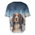 thumbnail image 2 of Hello Winter English Springer Spaniel Welcome Snowy Night Watercolor Vintage All Over Print 3D Baseball Shirt Springers Dog Lover Gifts Softball Sport - 01011, 2 of 6