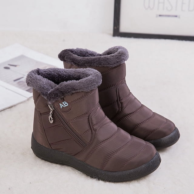 Botas de mujer de talla grande de invierno con relleno y botas cortas de terciopelo para mujer, zapatos de madre de lona