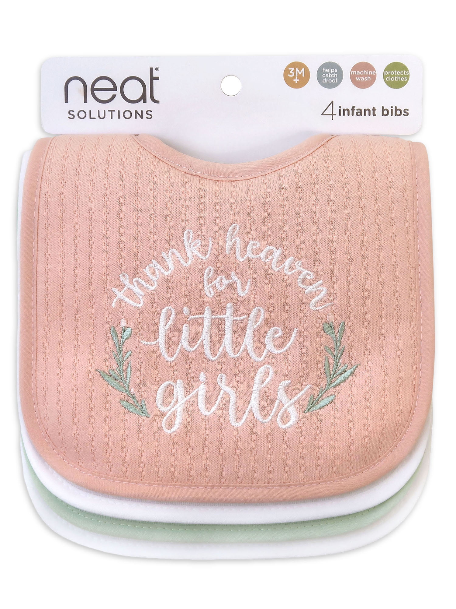 Neat Solutions Infant Girl Thank Heaven 4 Pack Bib