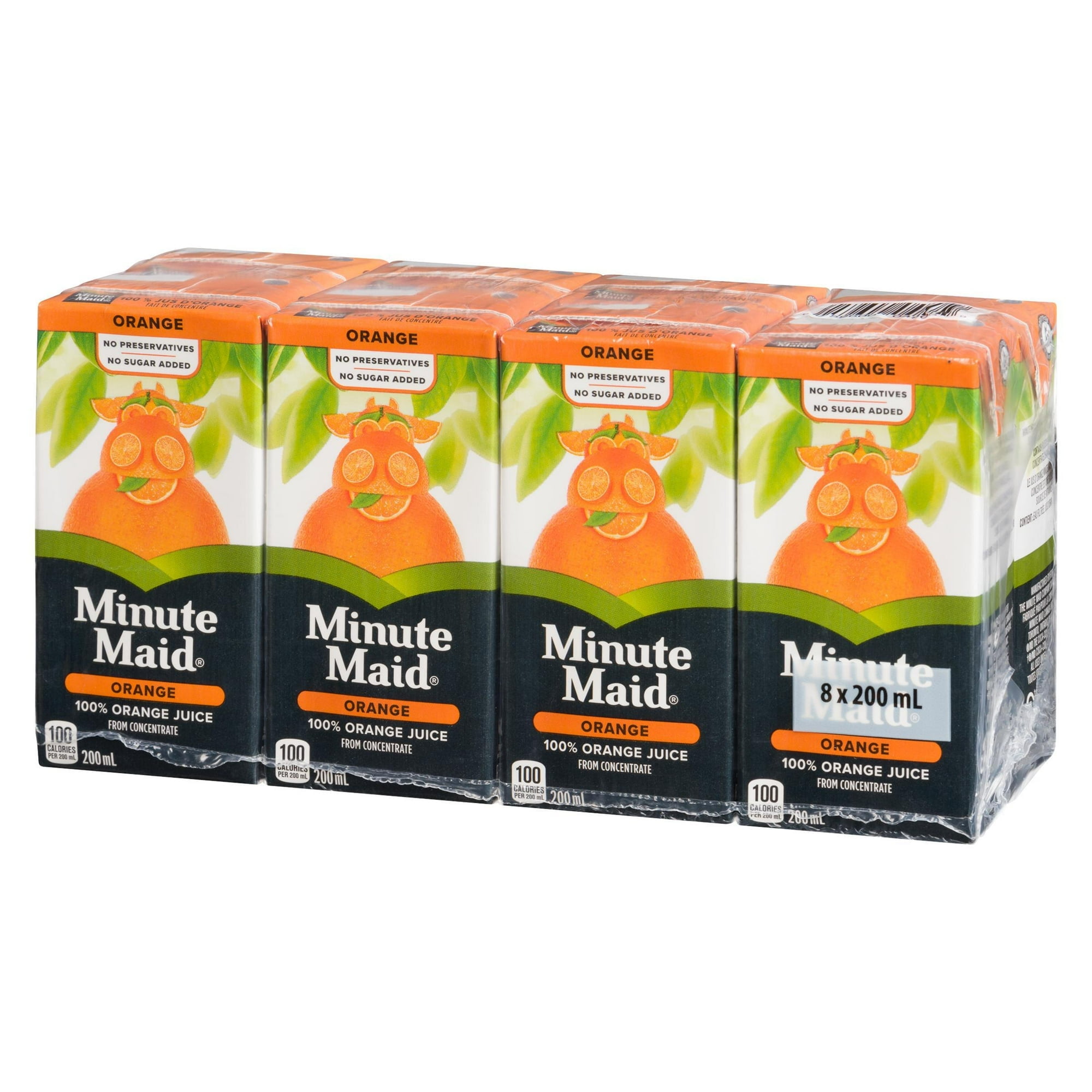 Minute Maid Orange Juice Cartons, 200 mL, 8 Pack, 200 x mL