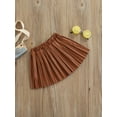 thumbnail image 3 of Kmbangi Kid Girl Leather Pleated Skirts Solid Color Knee Length Skirt, 3 of 8