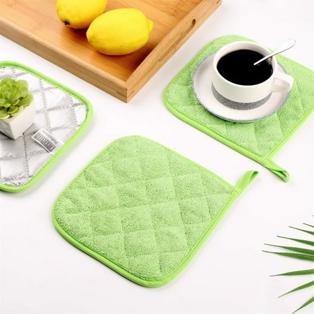 

Microwave Oven Gloves Kitchen High Temperature Anti-Scalding Thick Cotton Gloves (Set of 3) Oven Mitts