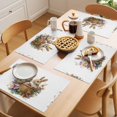 thumbnail image 5 of Spring Easter Placemats Set of 8 Bunny Floral Blooming Botanical Place Mats Indoor Wipeable Table Mats Washable Cloth Dining Table Placemats for Kitchen Holiday Party Home Decor 13x19 Inch, 5 of 9