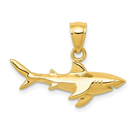 10K Shark Pendant Yellow Gold