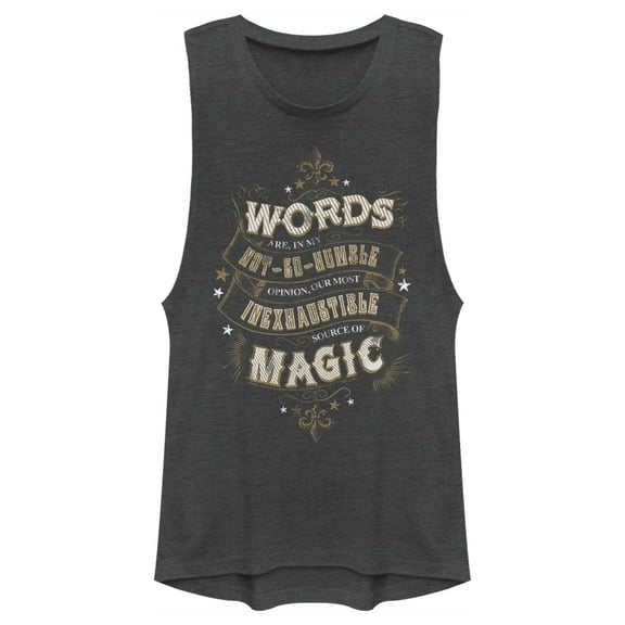Junior's Harry Potter Dumbledore Humble Wisdom Festival Muscle Graphic Tee Charcoal Small