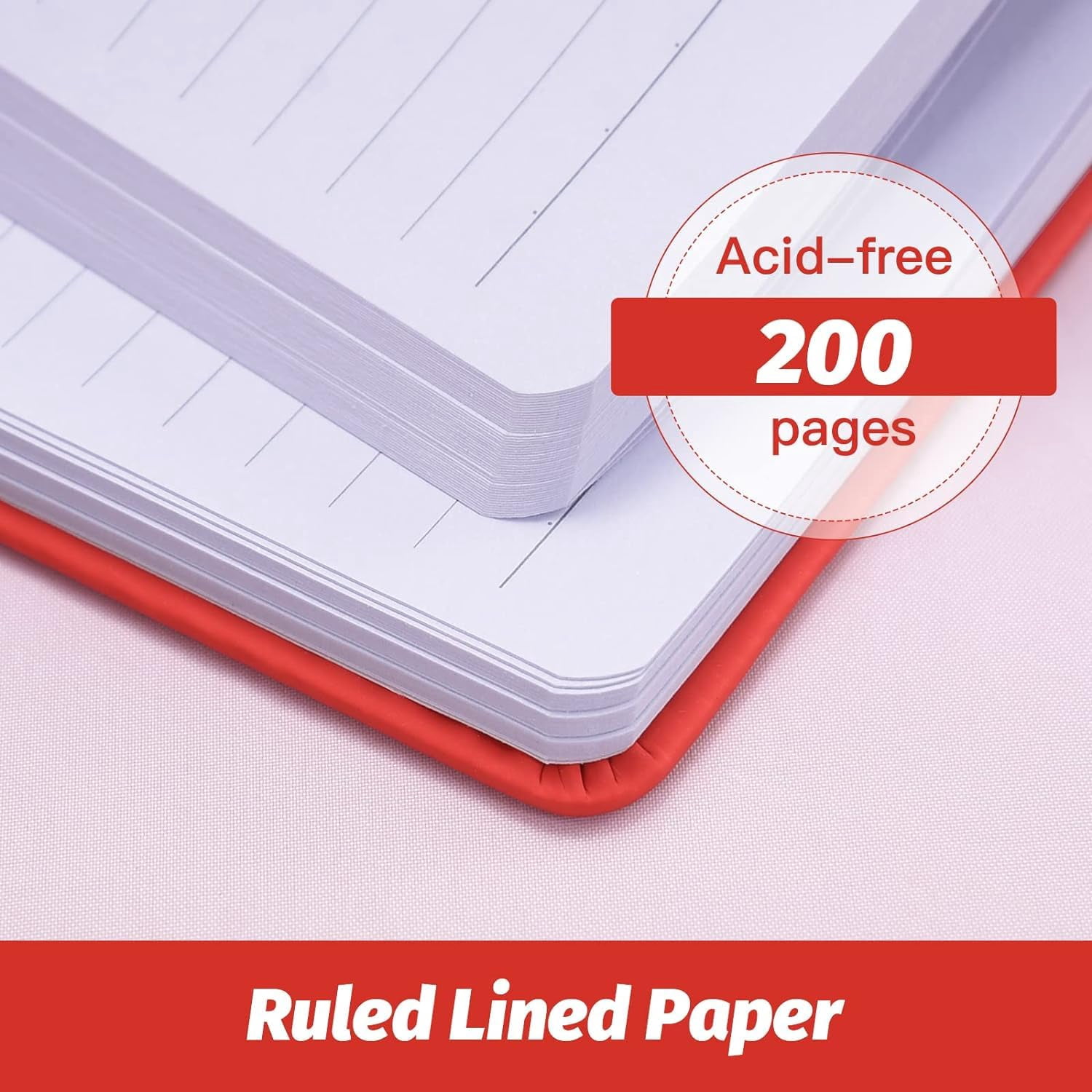 Hardcover-journal-notebooks  6 Packs A5 Lined Journals Notebook For Writing 200 Pages 8.2 X 5.5 Inch 6 Colors Classic Ruled Notebooks Work/travel/college
