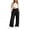 Black*, variant on Women's Pants Casual Elastic Waist Solid Color Wide Leg Sweatpants with Pocket Comfortable Loose Fit Elegant Chic Trousers