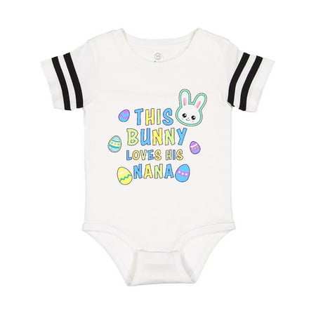 

Inktastic This Bunny Loves His Nana with Bunny Face and Eggs Gift Baby Boy Bodysuit