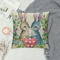 thumbnail image 2 of Wuche Easter Pillow Covers Hunny Easter Bunny Eggs Floral Rabbit Pillows Decorative Throw Pillows Cushion Case Farmhouse Decor for Couch Sofa, 2 of 5