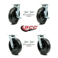 thumbnail image 2 of 8 Inch Phenolic Caster Set with Ball Bearings 4 Swivel Lock 2 Brake SCC, 2 of 2