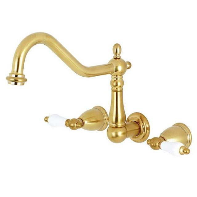 Kingston Brass KS1287PL Wall Mount Kitchen Faucet Brushed Brass