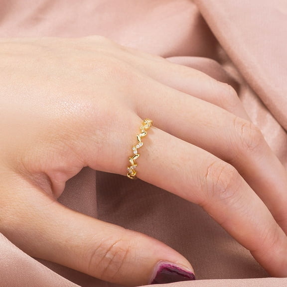 Adjustable Copper Branch Leaf Ring with Sparkling Zircon Stones, European American Style, Retro Design for Women