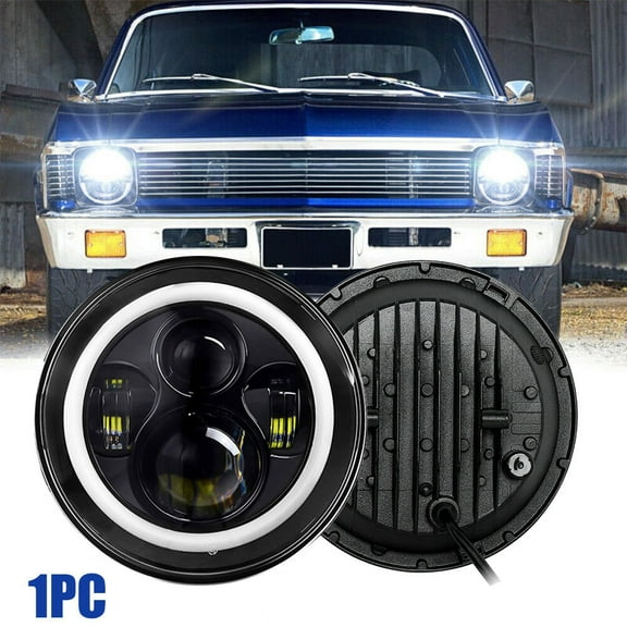 7" inch Round LED Halo Headlights High/Low DRL For Chevy Chevelle SS 1971 1972 1973