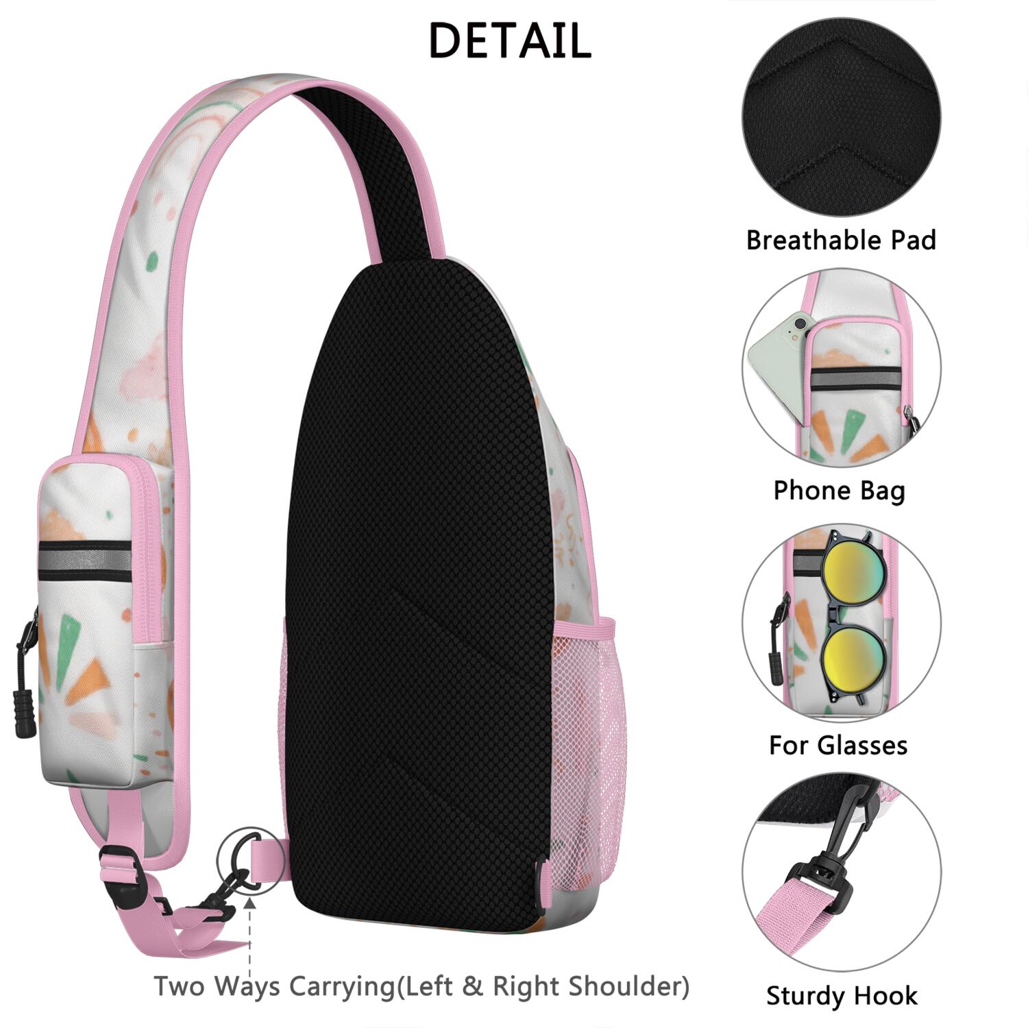 Sling Backpack Rainbow Cartoon Travel Sling Bag Casual Bag for Men Women