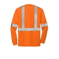 thumbnail image 6 of CornerStone ANSI 107 Class 2 Long Sleeve Safety T Shirt-XS (Safety Orange/ Reflective), 6 of 6
