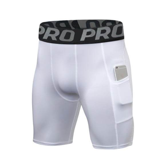 LANBAOSI Shorts de Compression pour Hommes avec Poche sous-Vêtements pour Hommes Shorts de Course en Spandex Entraînement Séchage au Frais sous-Vêtements d'Entraînement Taille 2X-Grand