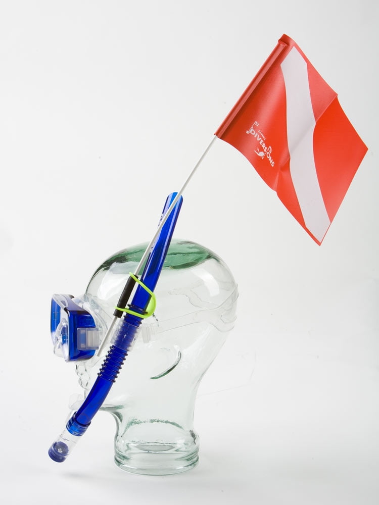 Snorkel mounted dive flag