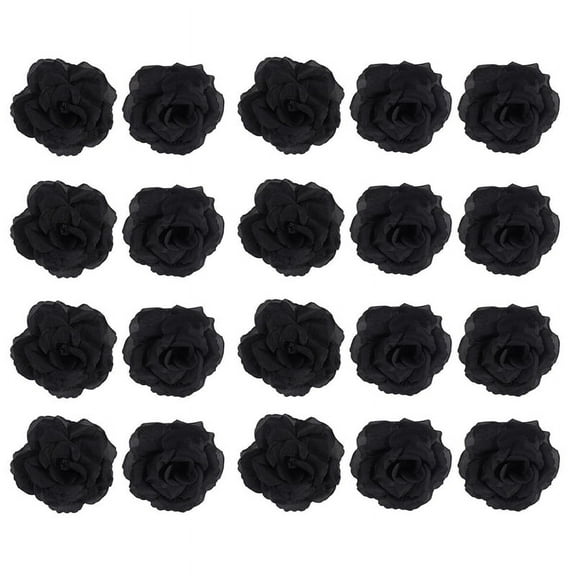 20 Pcs Black Rose Artificial Silk Flower Party Wedding House Office Garden Decor DIY