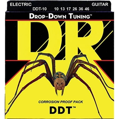 DR Handmade Strings DDT-10-U Electric Guitar Strings for Drop-Down Tuning - Medium (Best String Gauge For Drop C)