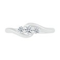 thumbnail image 2 of DGOLD Bague Classique en Or Blanc 10kt Diamant Blanc Rond 3 Pierres (1/4 cttw), 2 of 3