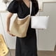 thumbnail image 4 of Bolso de paja de verano para mujer, Bolso tejido, Bolso de mano de malla, Bolso de hombro Vintage (blanco), 4 of 6