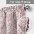 thumbnail image 3 of Farmhouse Pink Kitchen Valances for Windows, Vintage Flower Leaf Botanical Plant Bathroom Window Valances 42x12 Inch Rod Pocket Window Treatments Valance Curtains for Living Room Bedroom Decor, 3 of 9