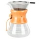 thumbnail image 1 of Cafetera de vidrio para café, tetera, cafetera de vertido, diseño simple y resistente al calor con filtro de acero inoxidable para amantes del café, 600 ml, 1 of 14