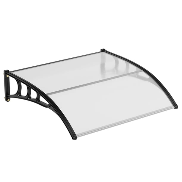Yeshouse toldo para puerta de entrada de 40"x40", protección UV contra lluvia, nieve y sol, con soporte de acero y plástico y cubierta de policarbonato marrón, ideal para ventanas y puertas exteriores