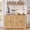 Oak, variant on 55.5 Inch Fluted Sideboard Buffet Cabinet, 4-Door Credenza Console, Walnut