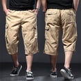 thumbnail image 2 of Trgacdwlo Mens Capri Pants Below Knee Straight Leg Cargo Shorts Men Summer Outdoor Golf Fishing Long Shorts with Pockets Khaki L, 2 of 5