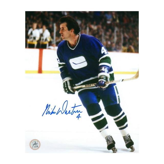 Mike Walton Photo de Hockey 8x10 des Vancouver Canucks Autographiée