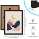 thumbnail image 2 of Cuadro de pared enmarcado con diseño de río de montaña bohemio, impresiones minimalistas en papel, póster de arte de pared lunar, impresiones artísticas, decoración de pared con marco negro, 2 of 8