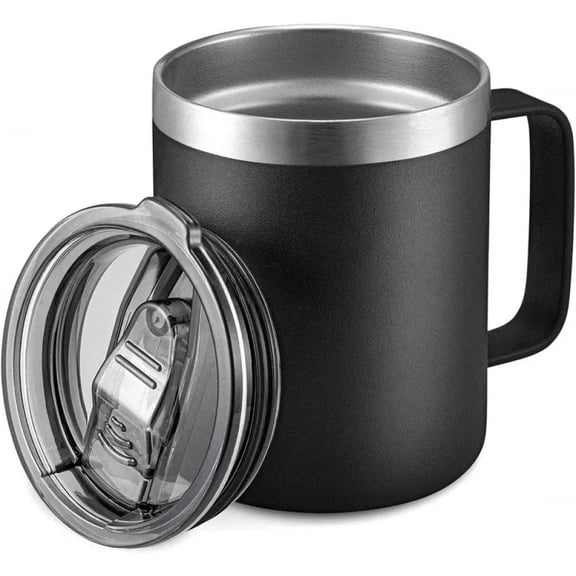 Stainless Steel Insulated Coffee Mug Tumbler with Handle, 12 oz 360ml Tumbler Cup with Lid for Hot & Cold Drinks