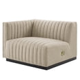thumbnail image 4 of Modway Conjure Channel Tufted Upholstered Fabric Sofa in Black/Beige, 4 of 10