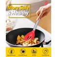 thumbnail image 5 of Pack of 2 Large Silicone Cooking Spoons,Non Stick Solid Basting Spoon,Heat-Resistant Kitchen Utensils for Mixing,Serving,Draining,Stirring (RED), 5 of 7