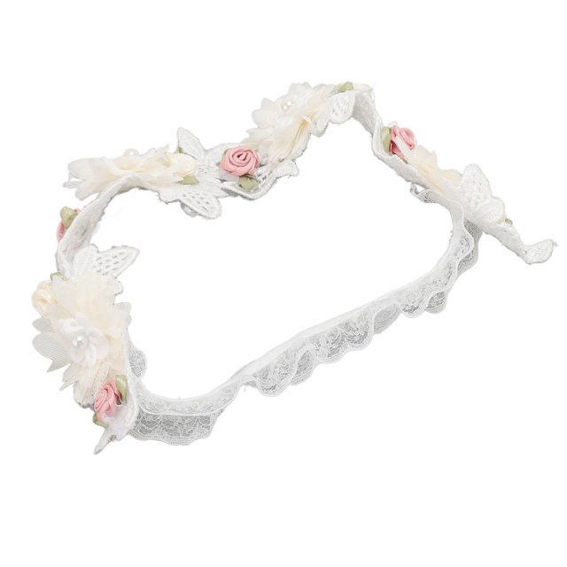 Serre-tête de Baptême pour Bébé, Bandeau en Dentelle Extensible pour Baptême et Douche de Tout-Petit Nourrisson, Sangle pour Cheveux en Dentelle pour Accessoire Photo, Accessoires Décoratifs pour Cheveux