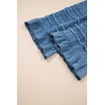 thumbnail image 6 of I AM A FASHION JUNKY Dusk Blue Ruffled Hem Wide Leg Chambray Pants, 6 of 11