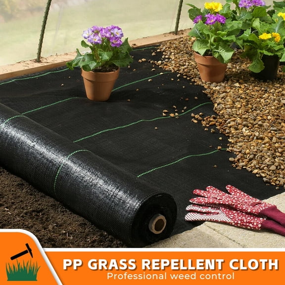 hostic Garden Weed Barrier Fabric Multi Size Heavy Duty Landscape Weed Blocking Plastic Roll Cloth Water Permeable 6FTx100FT