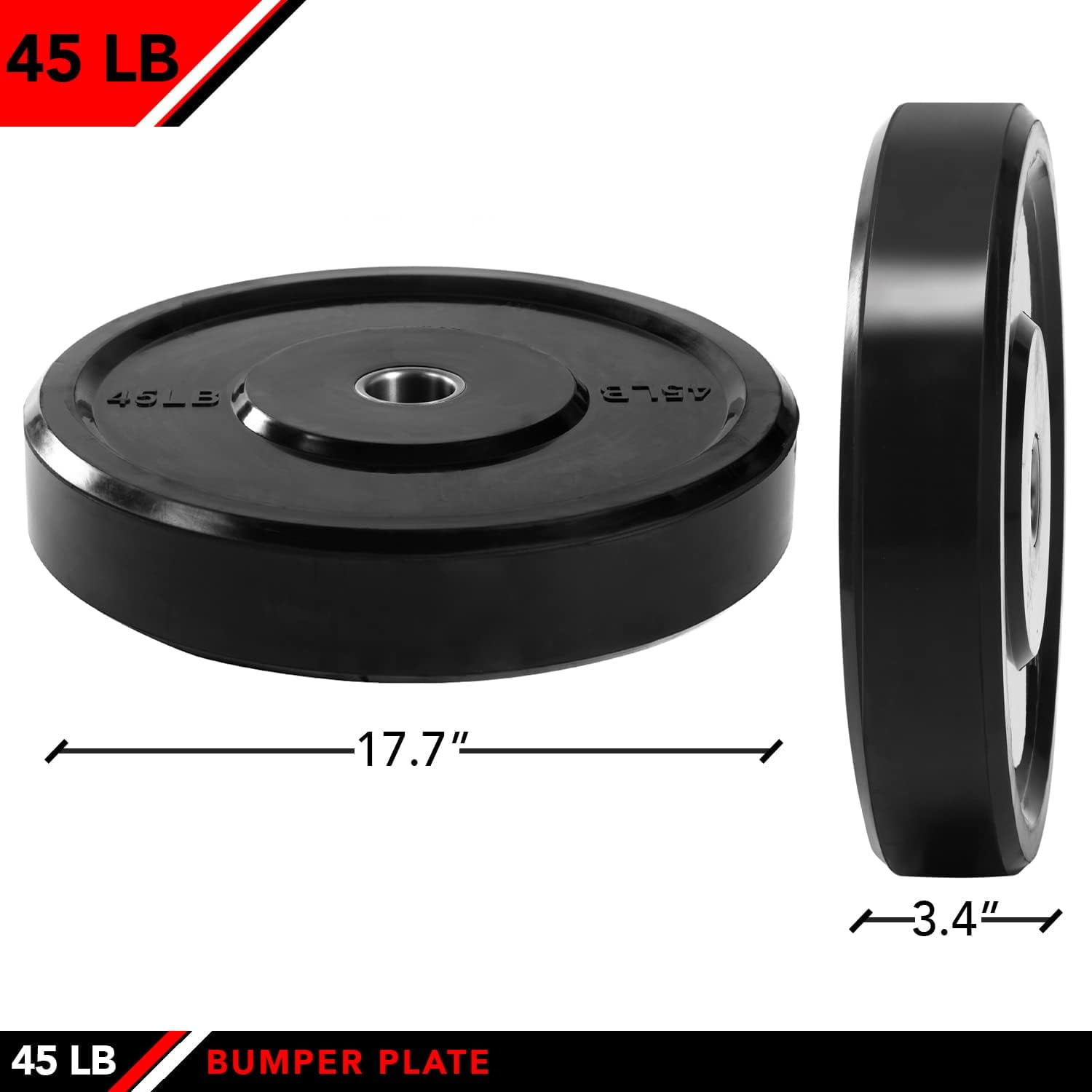 JFIT Olympic Bumper Weighted Plate 2”, 45 LB Single Plate