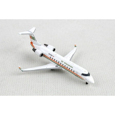 Bombardier CRJ200 Commercial Aircraft "Air Wisconsin" White w/Orange & Green Stripes 1/400 Diecast Model Airplane by GeminiJets