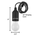 thumbnail image 2 of Pull Cord Light- Portable LED Outdoor/Indoor Hanging Bulb Lantern for Camping, Home Garage, Patio, and Tent Lighting by Wakeman Outdoors (Black), 2 of 7