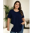 thumbnail image 2 of KOITHOT Womens Plus Size Tops Short Sleeve Shirts Tunic Tops for Women Crew Neck Casual Loose Blouses, 2 of 6