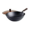 thumbnail image 3 of Sartén Wok Antiadherente Wok Utensilios de Cocina Universales Wok de Cocina a Gas Recubrimiento Antiadherente con Tapa Transparente Sartén de Fondo, 3 of 9