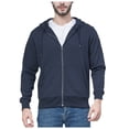 thumbnail image 2 of MIASHUI Men's Multi-Color Casual Zip Up Hoodie Loose Fit Solid Color Pullover Sweatshirt Lightweight Jacket with Pockets Navy,C, 2 of 4