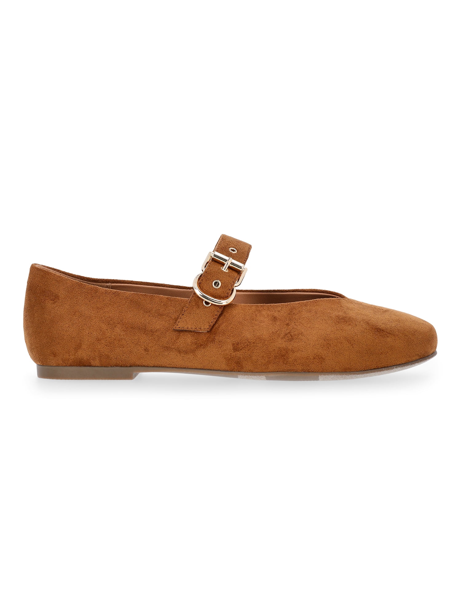 Free Assembly Women's Faux Suede Mary Jane Ballet Flats