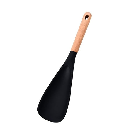 uvwlwu -Purpose Silicone Kitchen Scraper and Ergonomic Cooking Utensil Set for Baking Non-Stick Pans(Black)