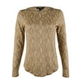thumbnail image 3 of Women's Long Sleeve Snake Print Linen Top-TM-XS, 3 of 5
