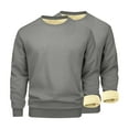 thumbnail image 7 of Men Big and Tall Shirts Hvyesh Men's Big an Tall Sherpa Lined Crewneck Sweatshirts Warm Fleece Pullover Thermal Long Sleeve Hoodie, 7 of 7